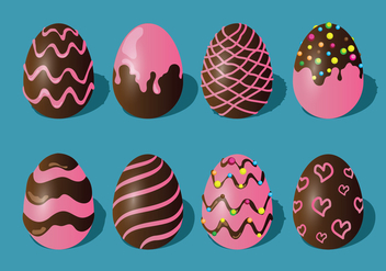 Chocolate Easter Eggs Set - бесплатный vector #434163