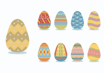 Patterned Colorful Easter Egg Vectors - Free vector #434213