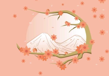 Free Elegant Spring Background With Peach Flower Vector - vector gratuit #434283 