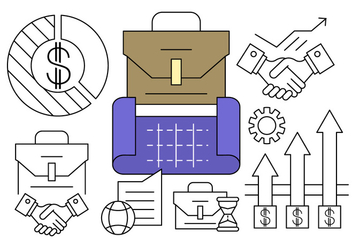Free Linear Business Plan Icons - vector gratuit #434653 