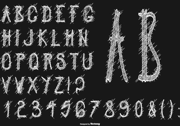 Cute Messy Scribble Syle Alphabet - vector gratuit #434783 