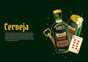 Cerveja Green Bottle Free Vector - бесплатный vector #434823