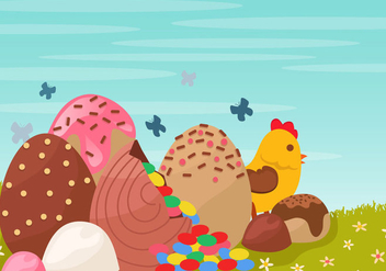 Decoration Of Chocolate Easter Egg - бесплатный vector #435233