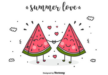 Summer Love Vector Background - vector gratuit #435323 