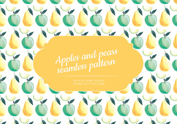 Vector Hand Drawn Apples and Pears Pattern - бесплатный vector #435333