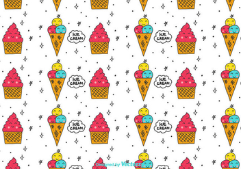 Cartoon Ice Cream Pattern - Kostenloses vector #435363