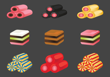 Licorice Candies Vector Icons - Free vector #435493