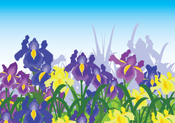 Iris Flower Background - vector #435593 gratis