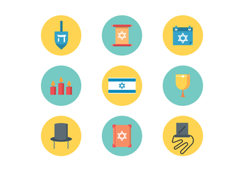 Judaism Flat Icons - vector gratuit #435723 