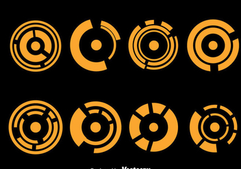 Orange Hud Visual Element Vectors - бесплатный vector #435743