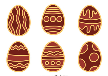 Hand Drawn Nice Chocolate Easter Eggs Vector - vector gratuit #435763 