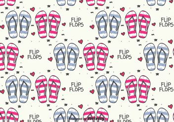 Doodle Flip Flops Vector Pattern - vector gratuit #435773 