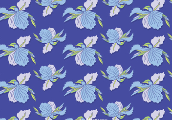 Blue Iris Flowers Seamless Pattern Vector - vector gratuit #435853 