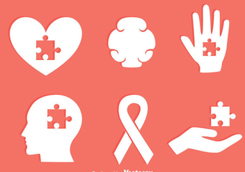 Autism Eement White Icons Vector - Free vector #435913