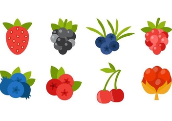 Free Berries Icons Vector - Free vector #435983