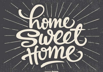 Cute Typographic Home Sweet Home Illustration - vector gratuit #436123 