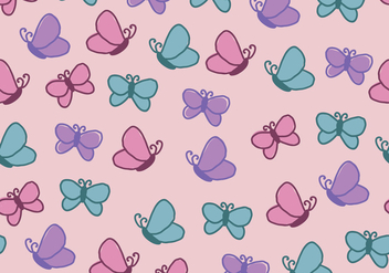 Cute And Girly Pattern Full Of Butterflies - vector gratuit #436163 