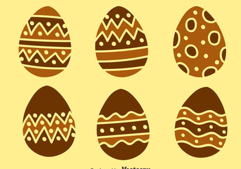Nice Chocolate Easter Eggs Vectors Set - Free vector #436183