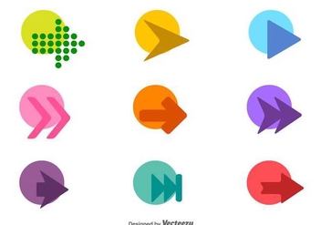 Vector Set Of Colorful Arrow Icons - Free vector #436263