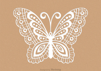 Recycled Paper Card With Laser Cut Mariposa - Free vector #436313