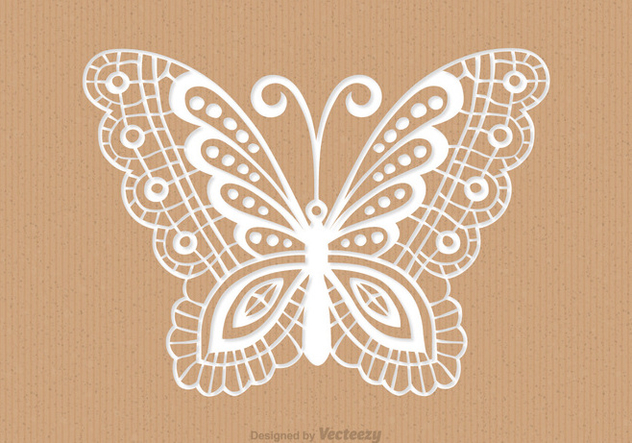 Recycled Paper Card With Laser Cut Mariposa - vector gratuit #436313 