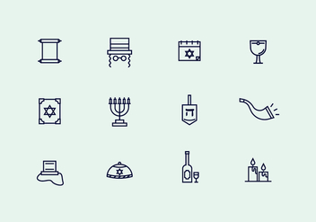Judaism Outline Icons - vector #436503 gratis