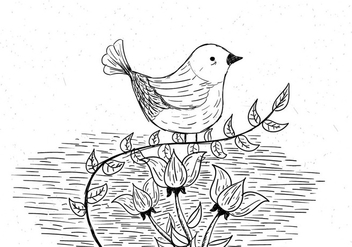 Free Hand Drawn Vector Bird Illustration - vector gratuit #436523 