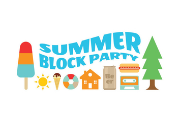 Block Party Summer Icons - Free vector #436543