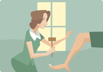 Woman Physiotherapist Giving Leg Theraphy Vector - vector gratuit #436683 