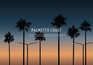 Palmetto Coast Silhouette Free Vector - vector gratuit #436803 