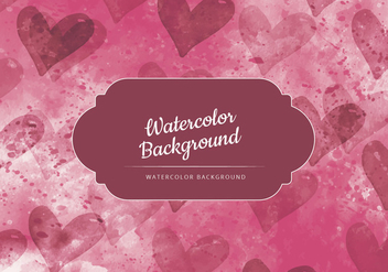 Vector Dark Red with Hearts Watercolor Background - Free vector #436823