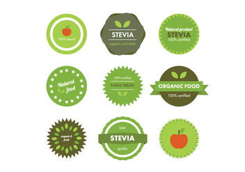 Natural Food Badges - Free vector #437113