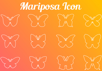 Stroke Line Butterfly Icon - Free vector #437123