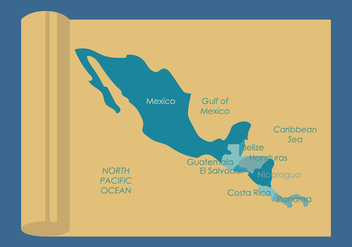Central America Map Vectors - vector gratuit #437183 