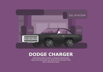 Dark Dodge Car Illustration - Free vector #437423