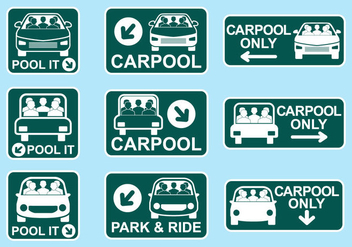 Carpool Sign Icon Vectors - Free vector #437433
