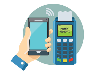 Payment in a Trade with NFC System with Mobile Phone - бесплатный vector #437443