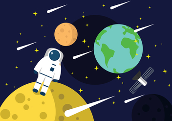 Astronaut In Space - Free vector #437463