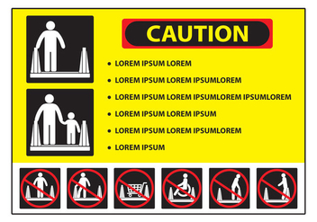 Escalator Caution Sign - vector gratuit #437723 
