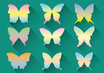 Pastel Butterfly Vector Pack - Kostenloses vector #437773