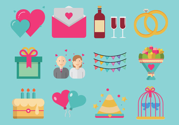 Party and Anniversary Icon Vectors - Free vector #437973