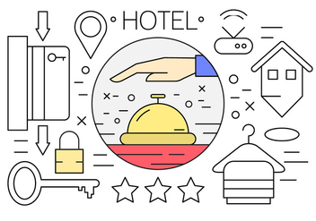 Free Linear Hotel Icons - vector #438083 gratis