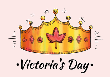 Watercolor Canadian Crown To Celebrate Victoria's Day Vector - Free vector #438143