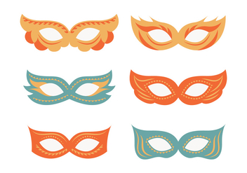 Festive Masquerade Mask Collection - vector #438163 gratis
