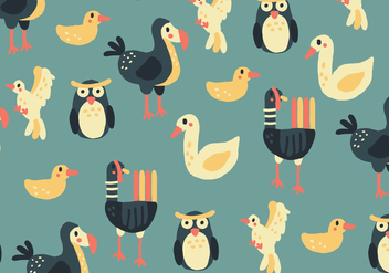 Colorful Pattern With Birds - vector #438203 gratis