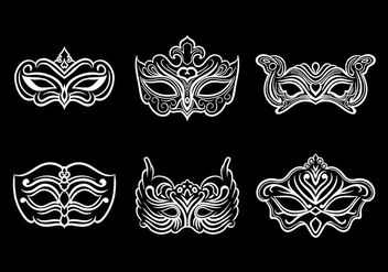 Masquerade Mask Icons Vector - бесплатный vector #438373