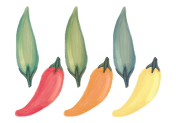 Vector Hand Drawn Peppers Pattern - vector gratuit #438563 