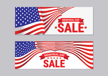 Memorial Day Sale Banner Collection - vector gratuit #438663 