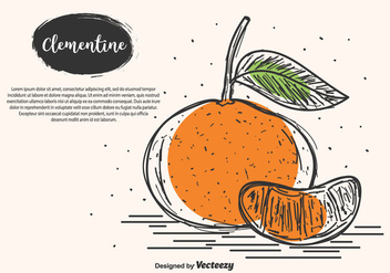 Hand Drawn Clementine Vector Background - Free vector #439343