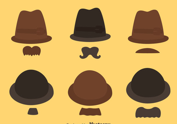 Hat And Mustache Style Collection Vector - vector #439403 gratis